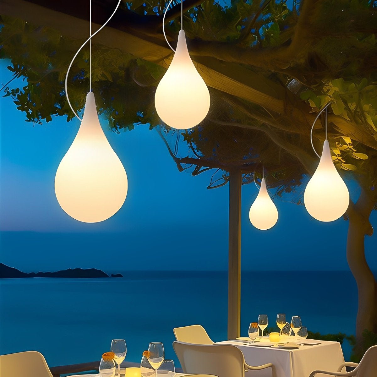 Waterproof Water Drop Outdoor Hanging Light