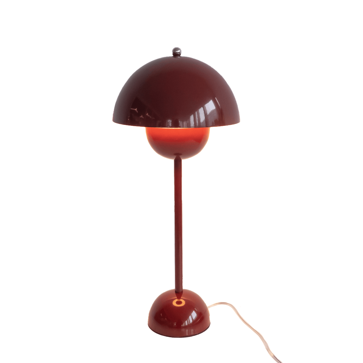 burnt red table lamp