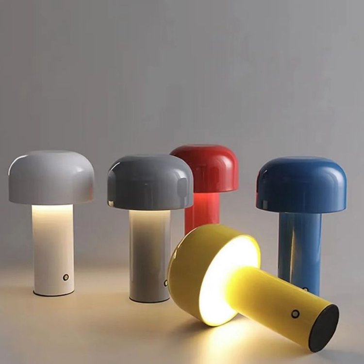 colourful mushroom lamps