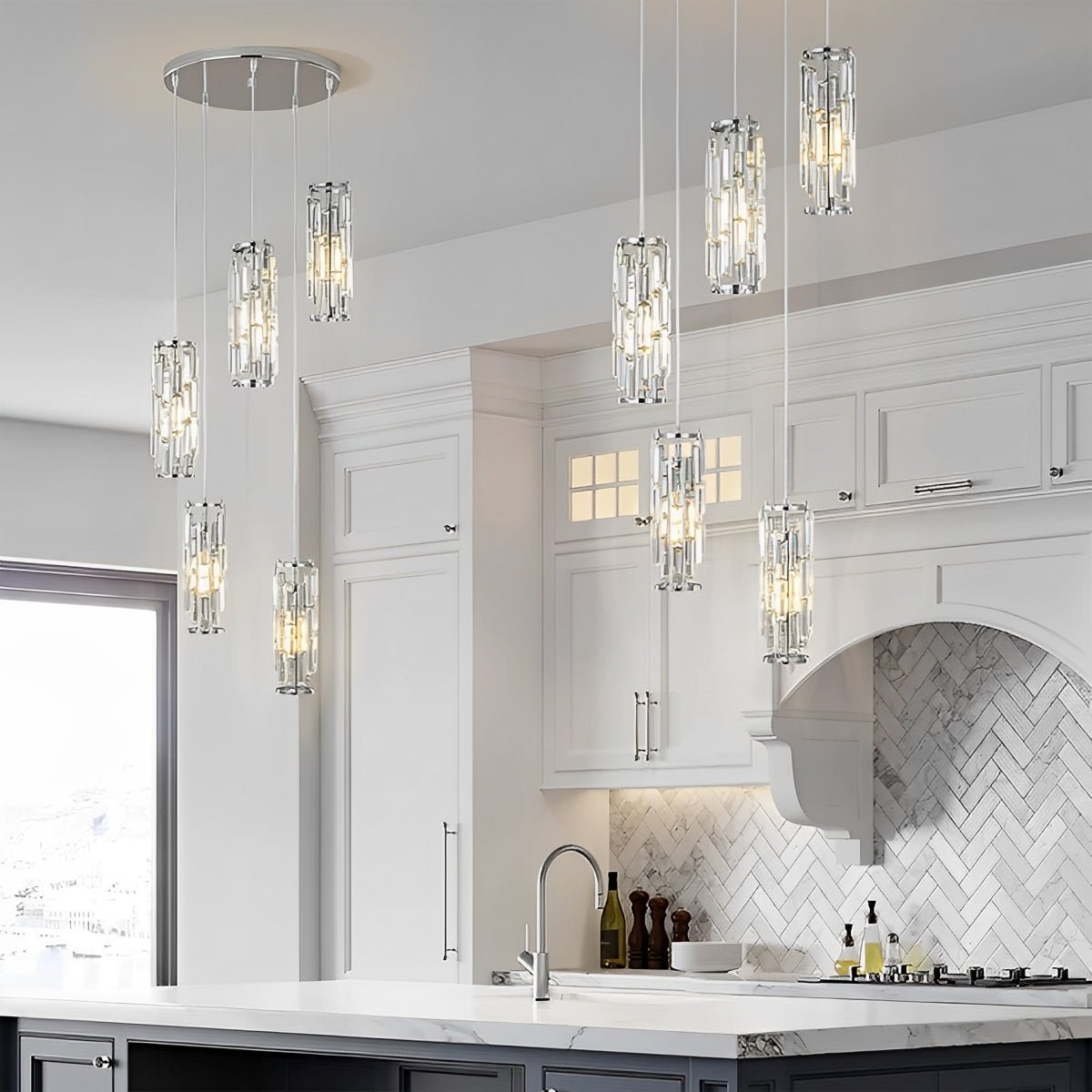 Creative Iron Crystal Glass Chandelier Pendant Lights Ceiling Lamp