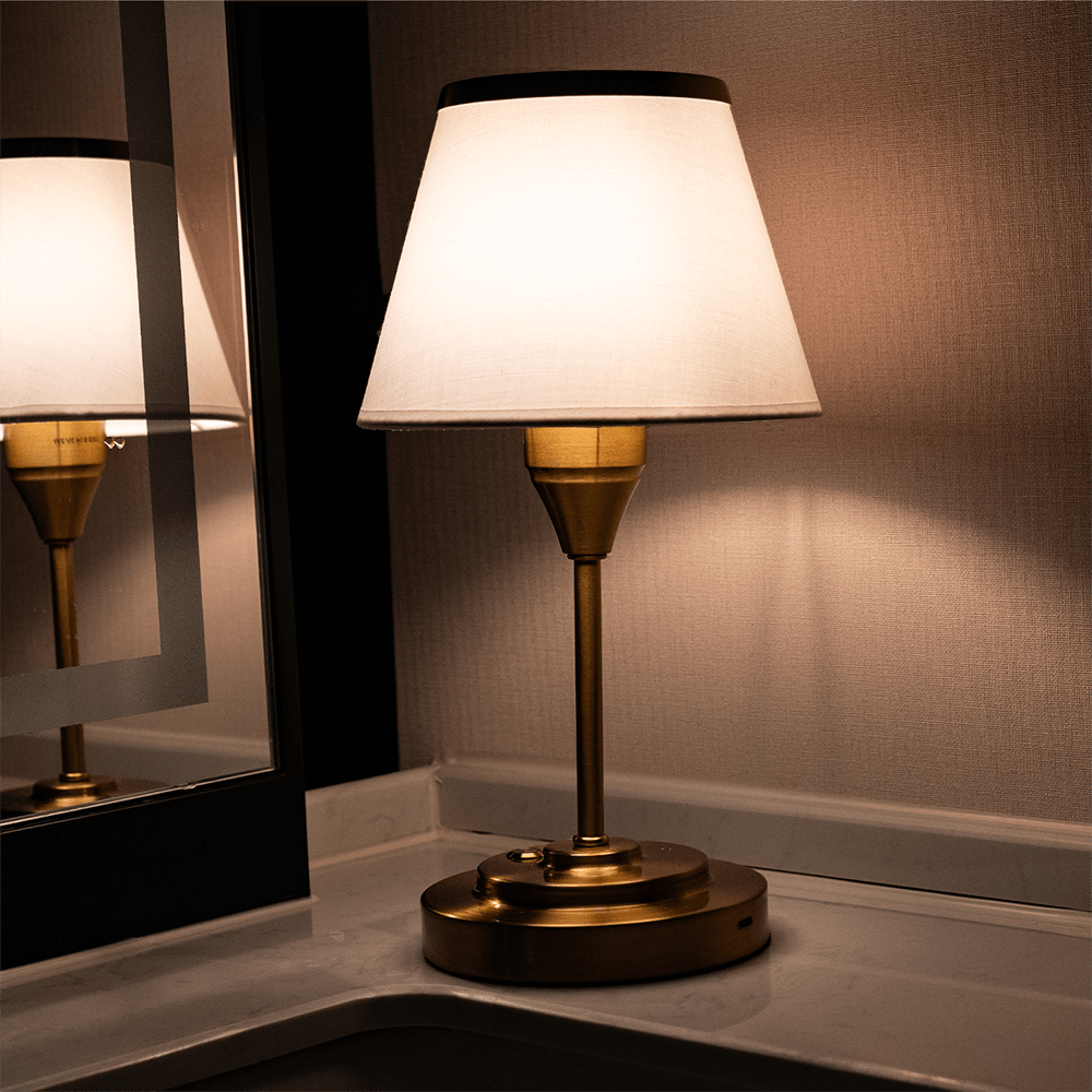 gold base table lamp