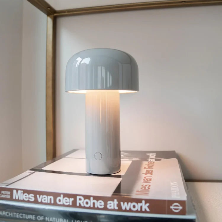 gray mushroom lamp