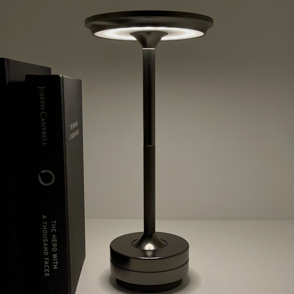 grey thin stem lamp