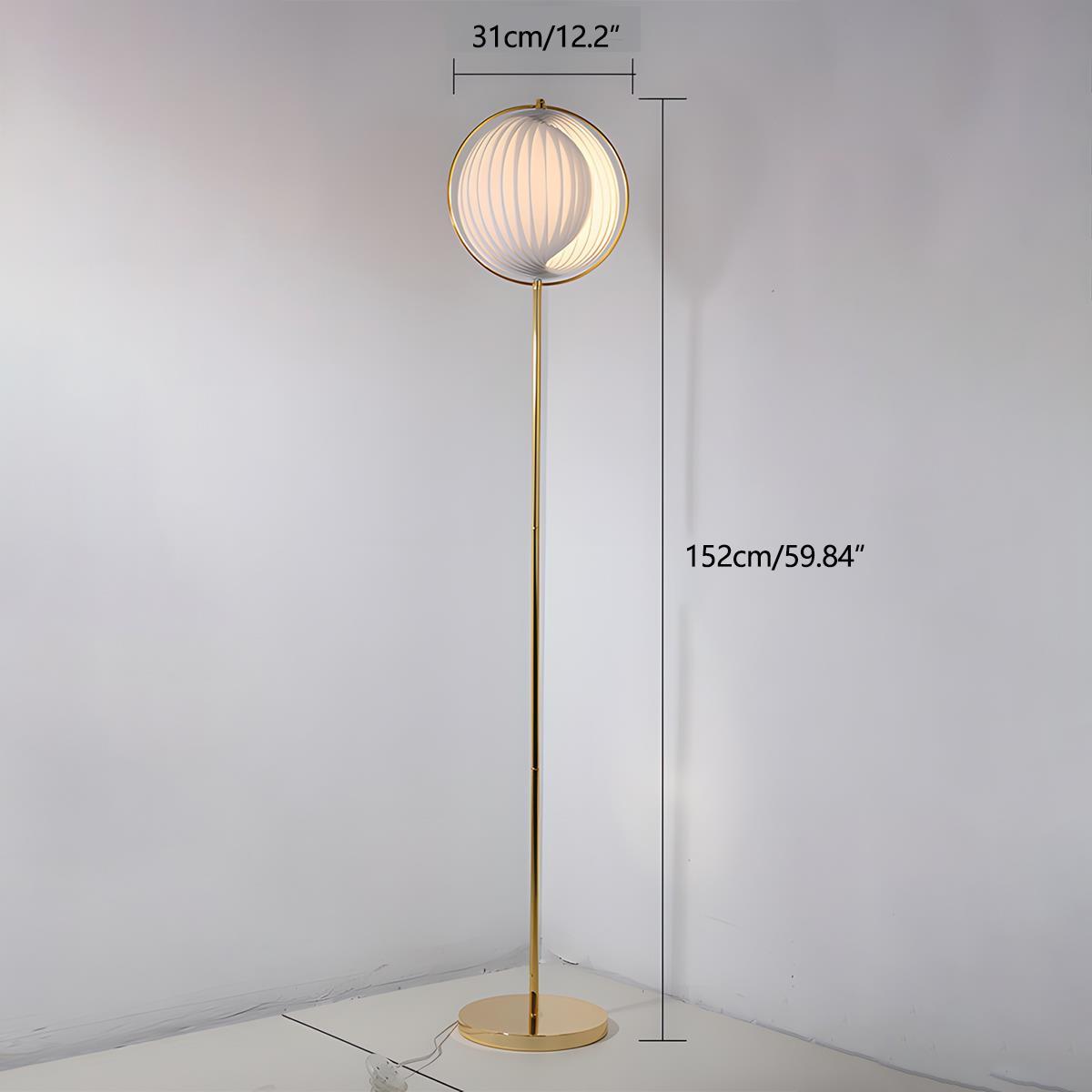 Modern Ins Pleated Blinds Globe LED Floor Lamp