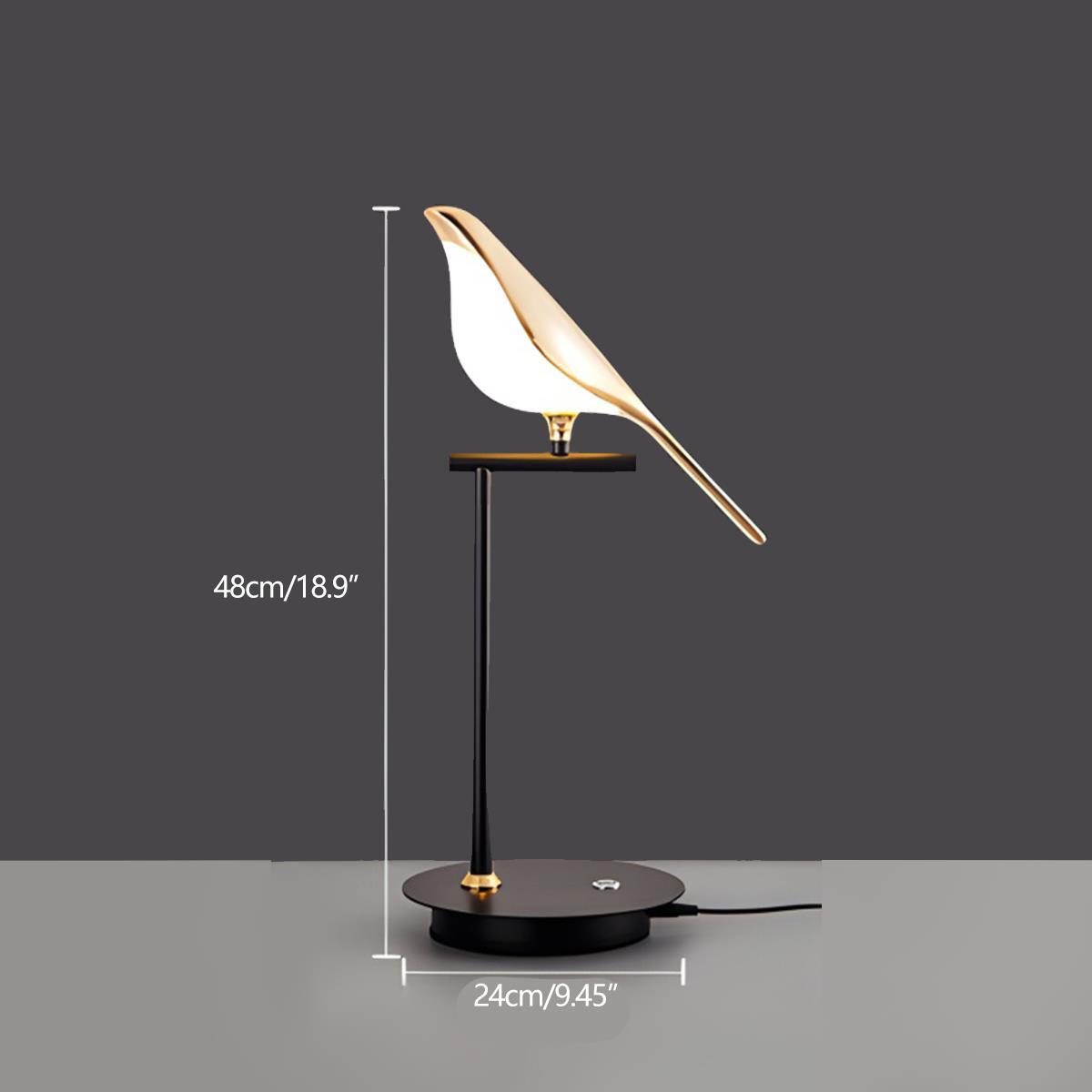 Modern Luxury Magpie Bird LED Indoor Table Lamp