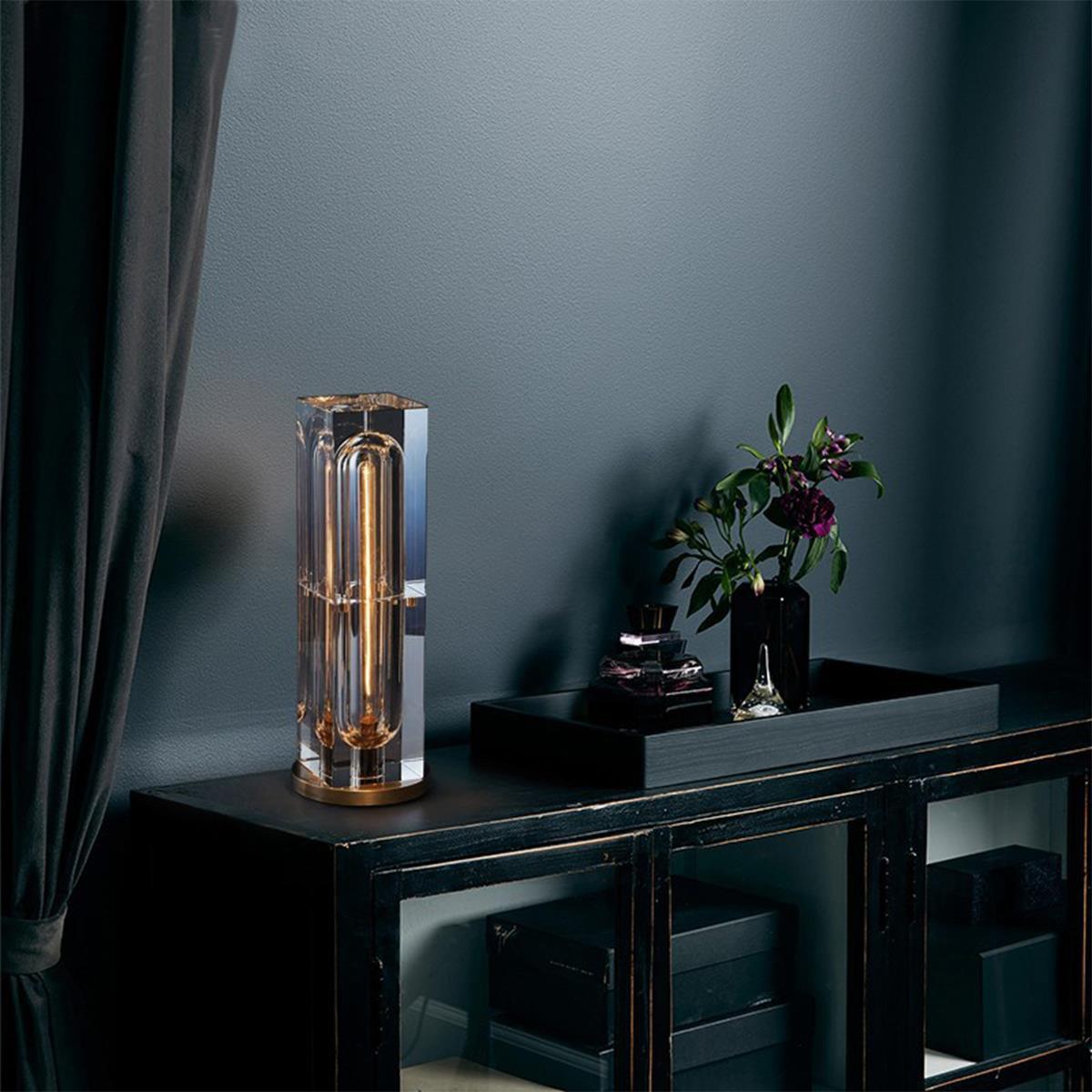 Modern Luxury Square Crystal LED Indoor Table Lamp