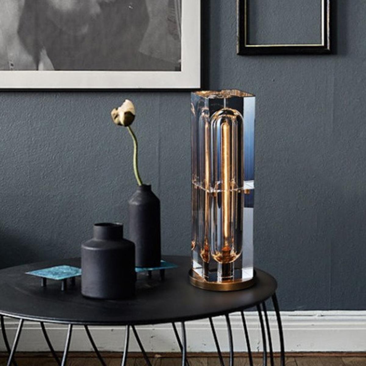 Modern Luxury Square Crystal LED Indoor Table Lamp