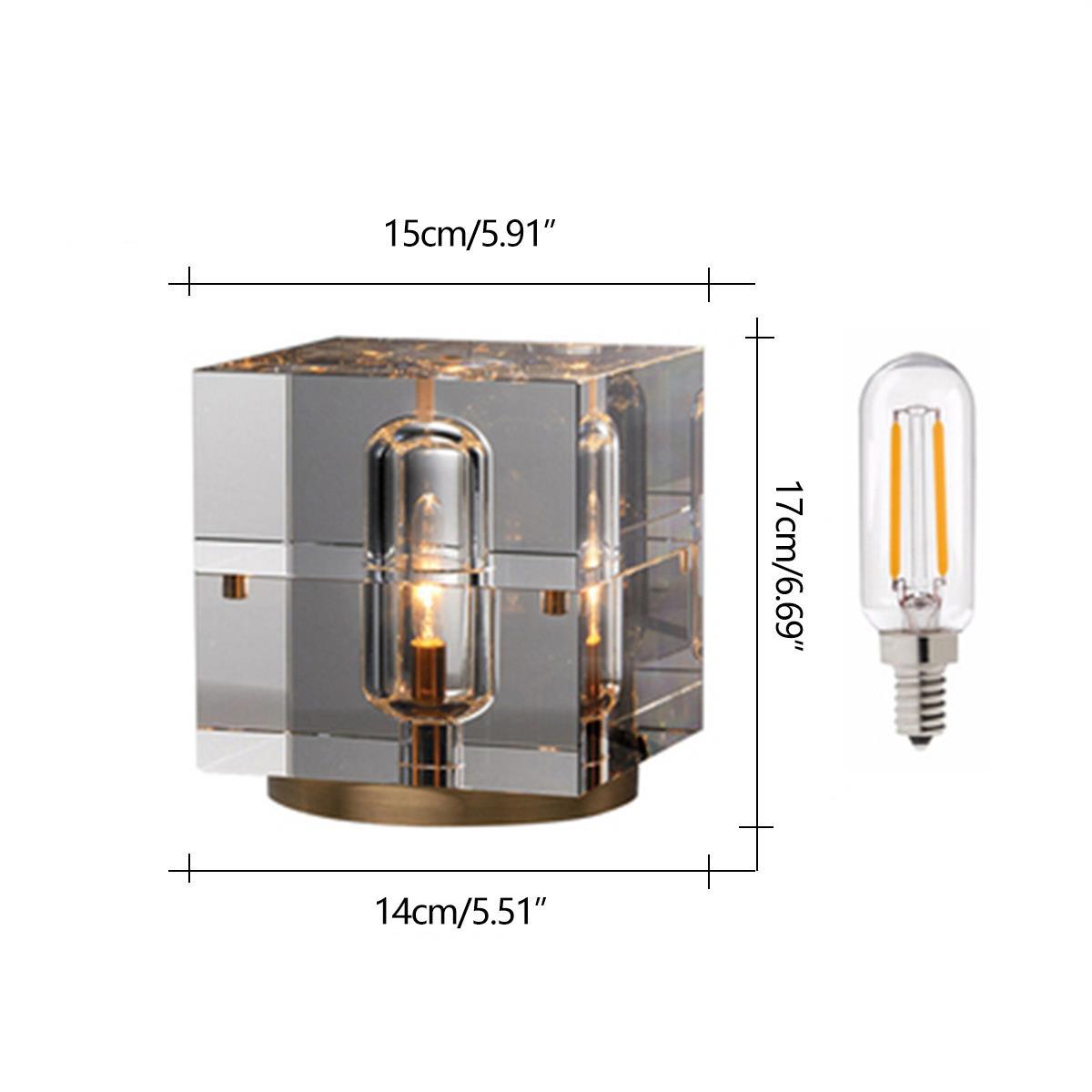 Modern Luxury Square Crystal LED Indoor Table Lamp