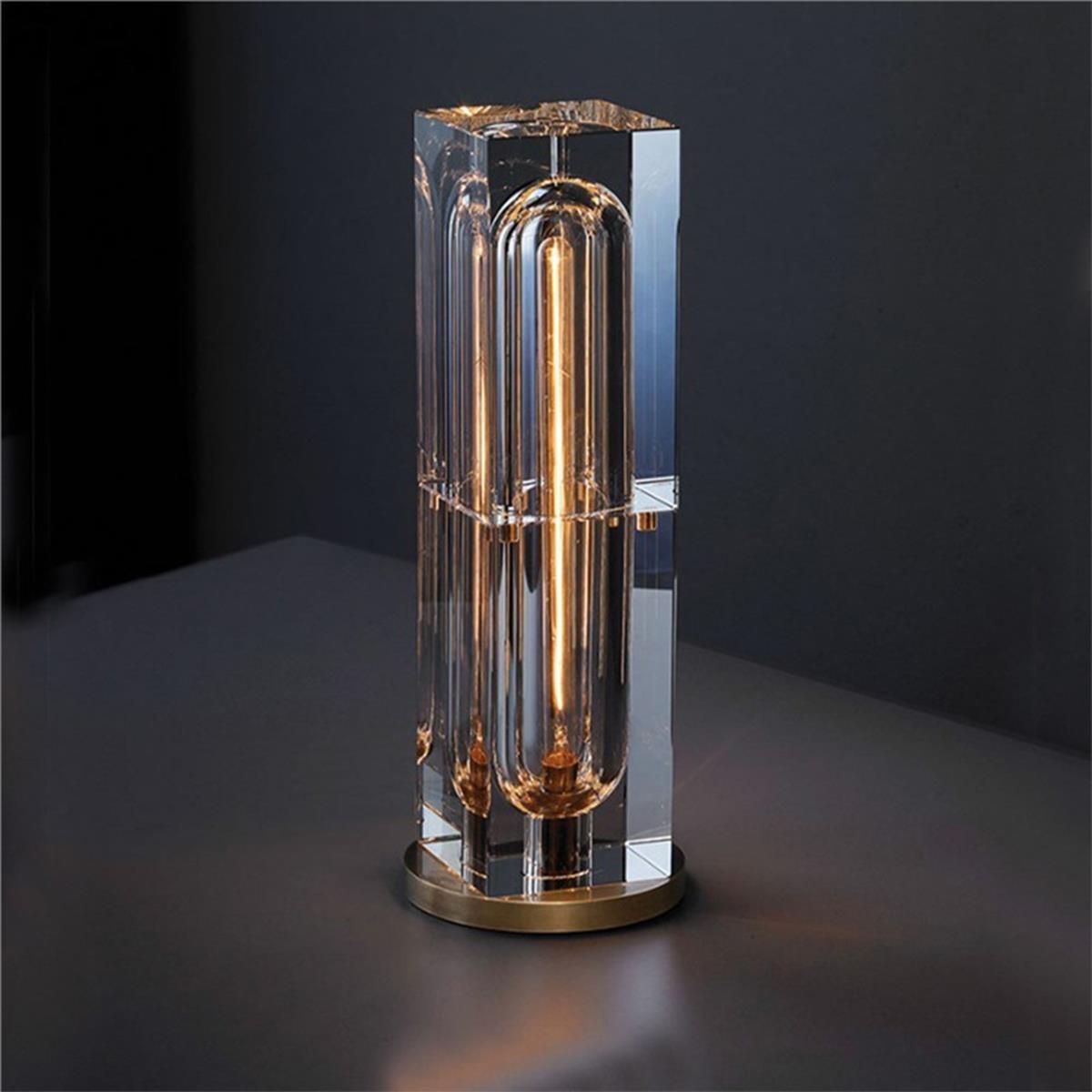 Modern Luxury Square Crystal LED Indoor Table Lamp