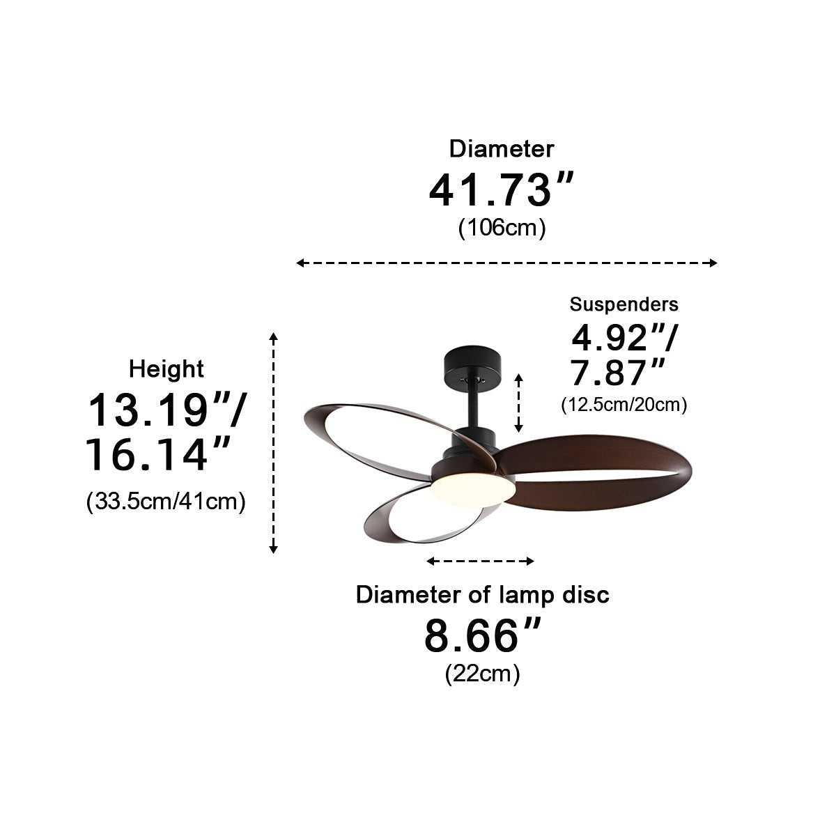 Modern Minimalist Geometric 6-Speed Reverse Ceiling Fan Light