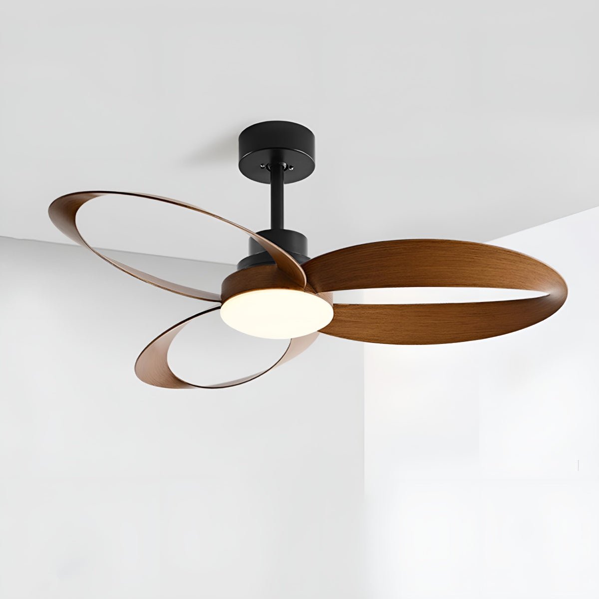 Modern Minimalist Geometric 6-Speed Reverse Ceiling Fan Light