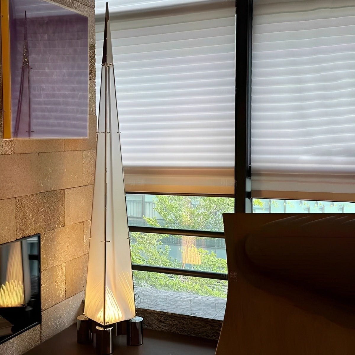 Modern Minimalist High Pyramid Dimmable LED Floor Lamp