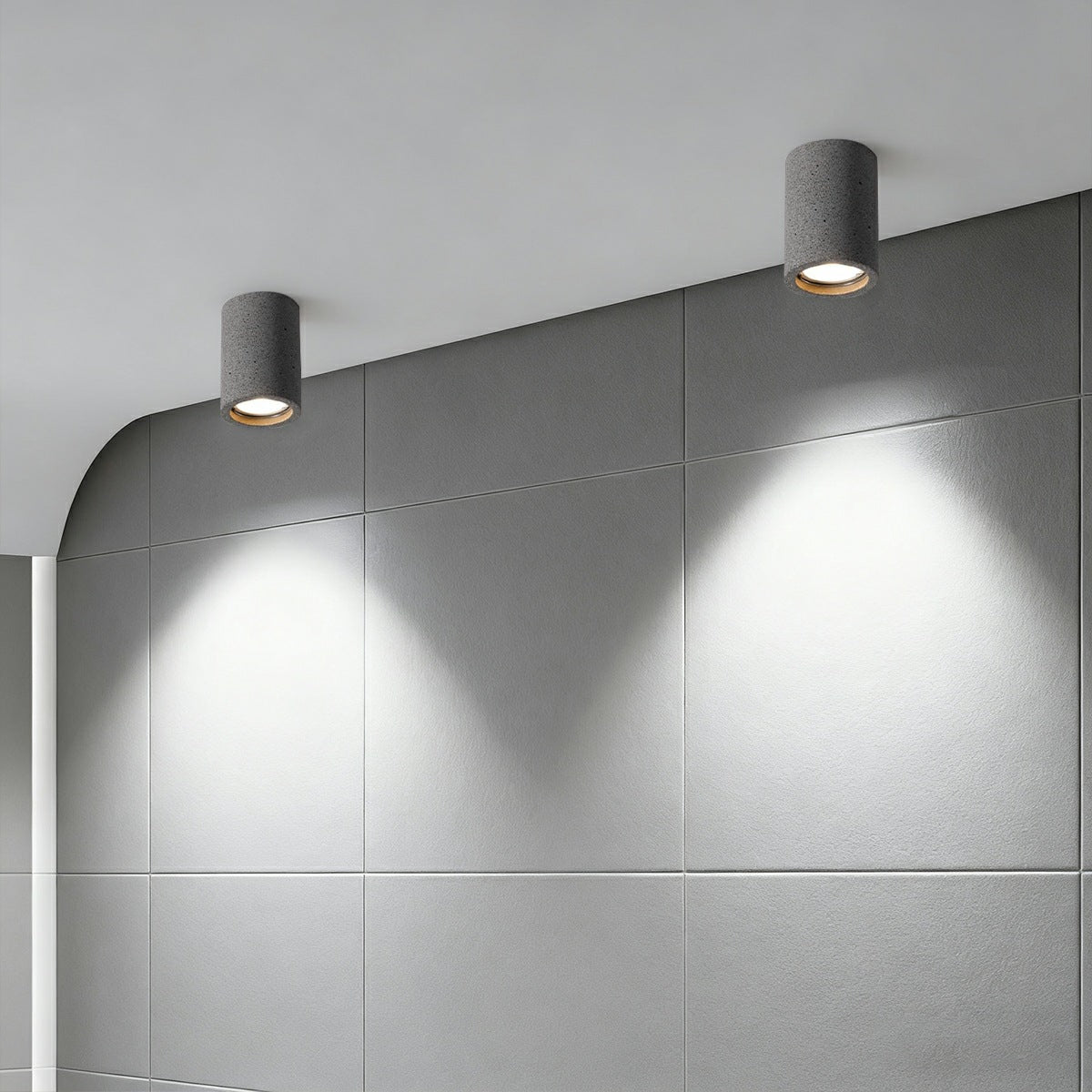Modern Minimalist Round Concrete LED Ceiling Lights Mainless Lighting