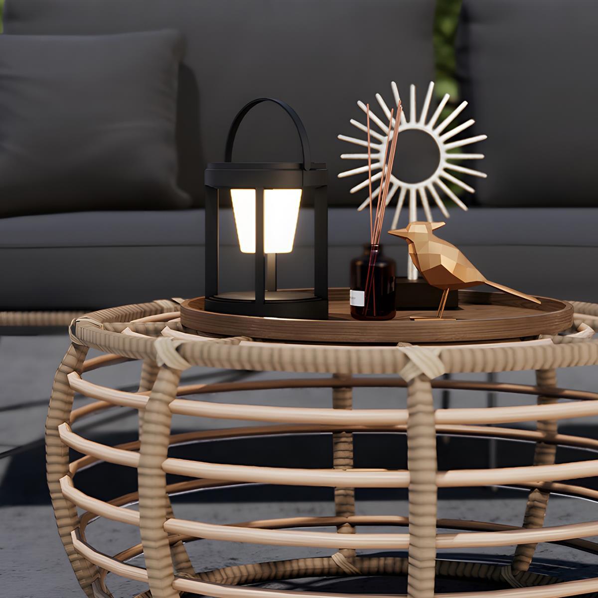 Modern Minimalist Waterproof Solar LED Outdoor Lantern Table Lamp