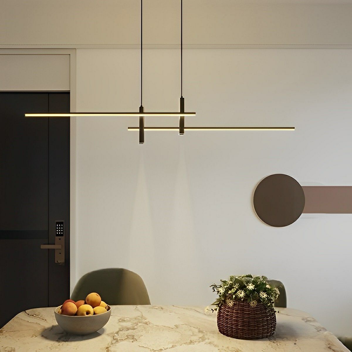 Modern Minimalist LED Long Strip Indoor Pendant Lights