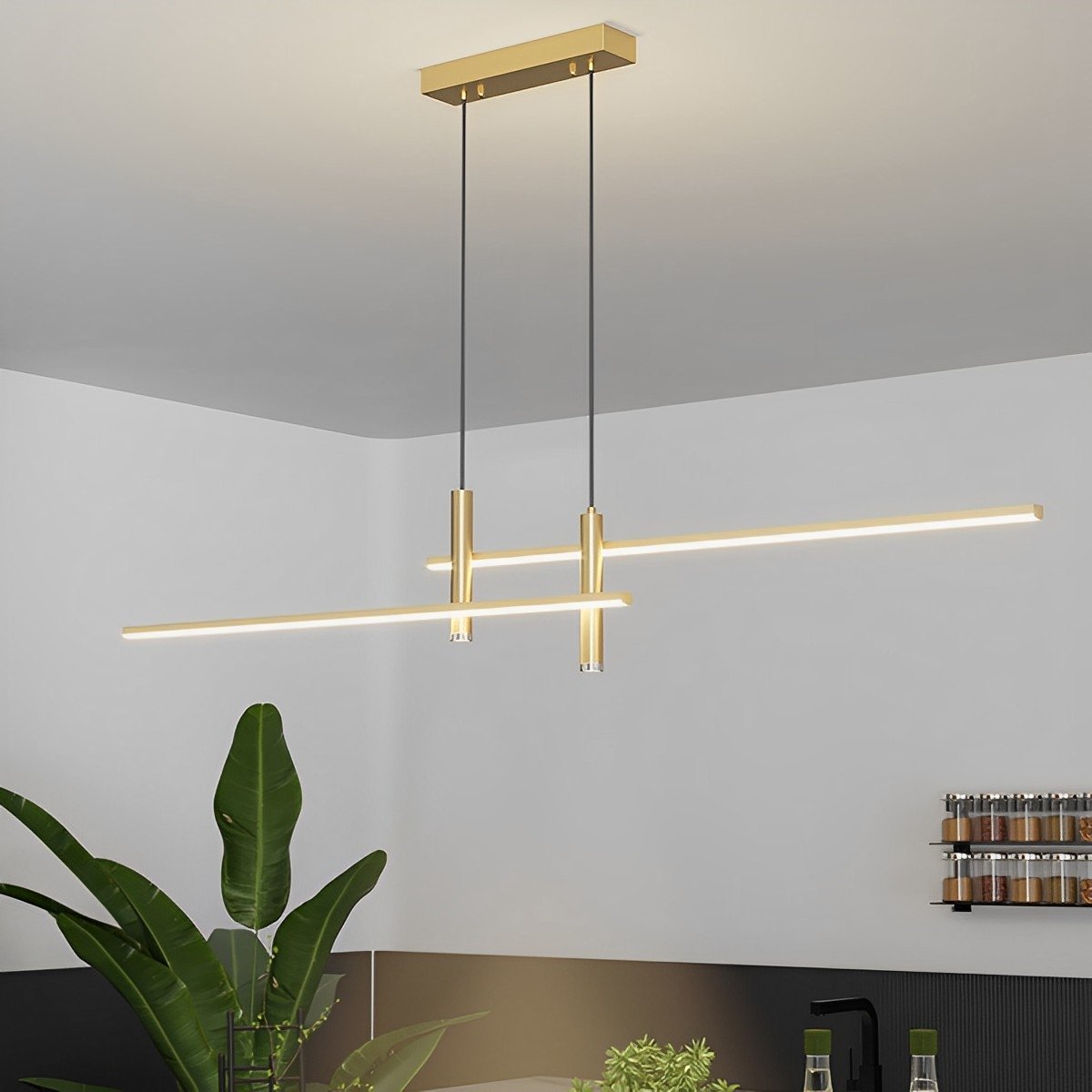 Modern Minimalist LED Long Strip Indoor Pendant Lights