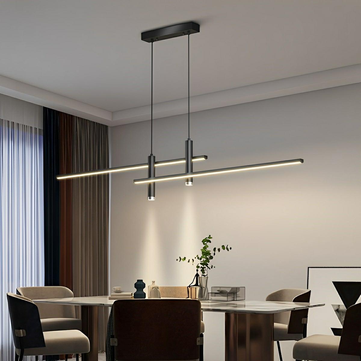 Modern Minimalist LED Long Strip Indoor Pendant Lights
