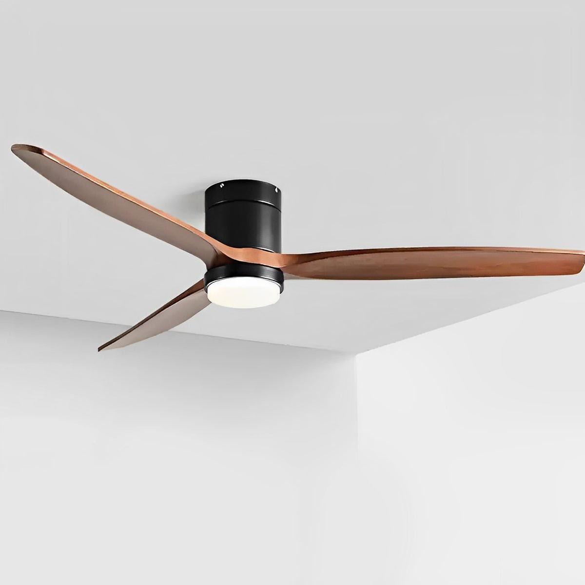 Modern Wood Grain 6-Speed Reverse Fan Ceiling Fan Light