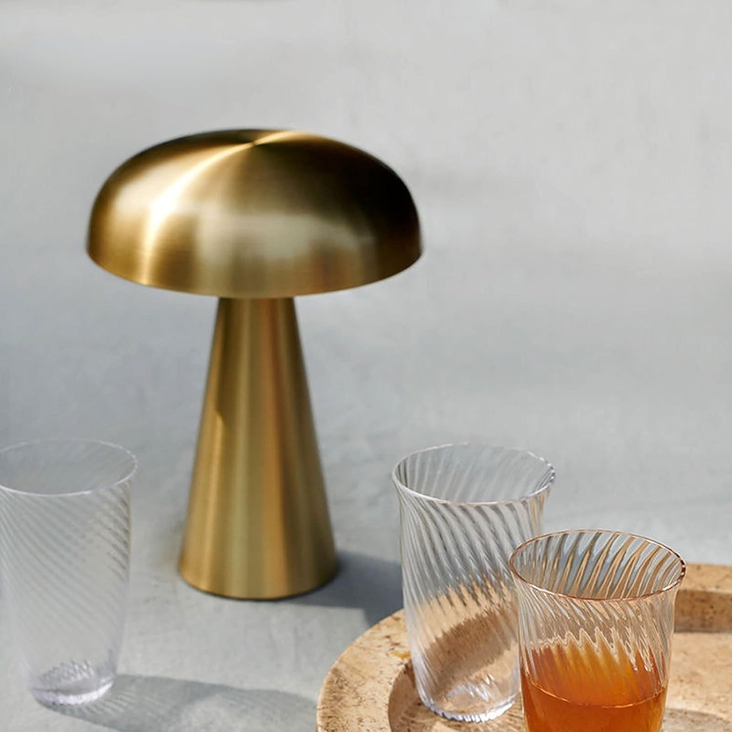 mushroom lamp gold