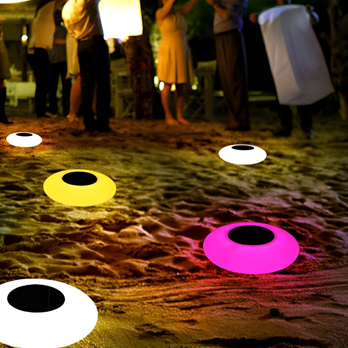 Round Colourful RGB LED Waterproof Solar Modern Outdoor Lights Pool Lights Water Floating Light Pond Lamp