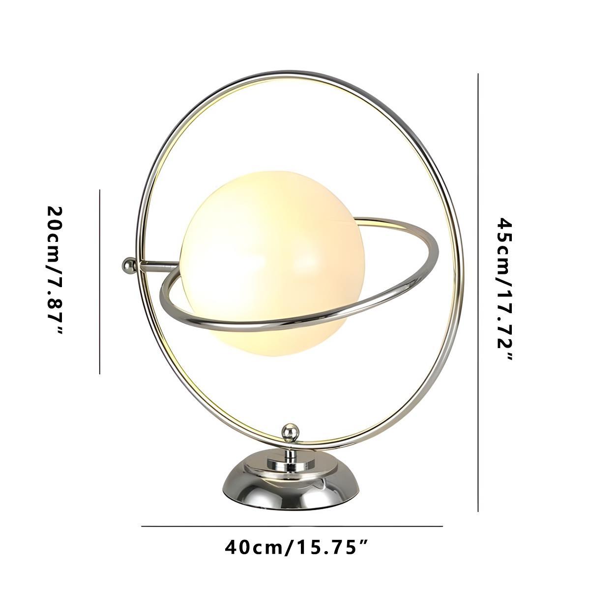Vintage Glass Rotating Globe Bedside Table Lamp