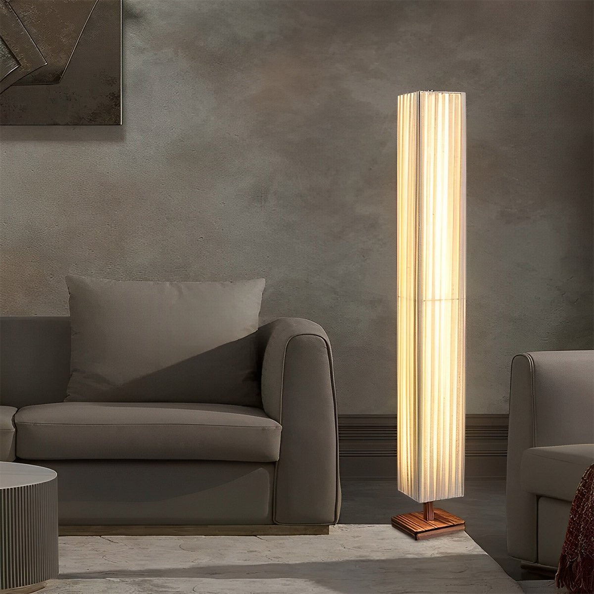Vintage Square Column Plug In LED Floor Lamp