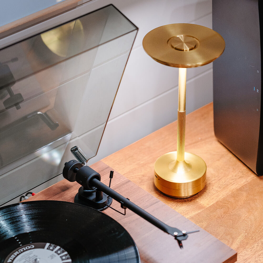 warm light modern gold lamp