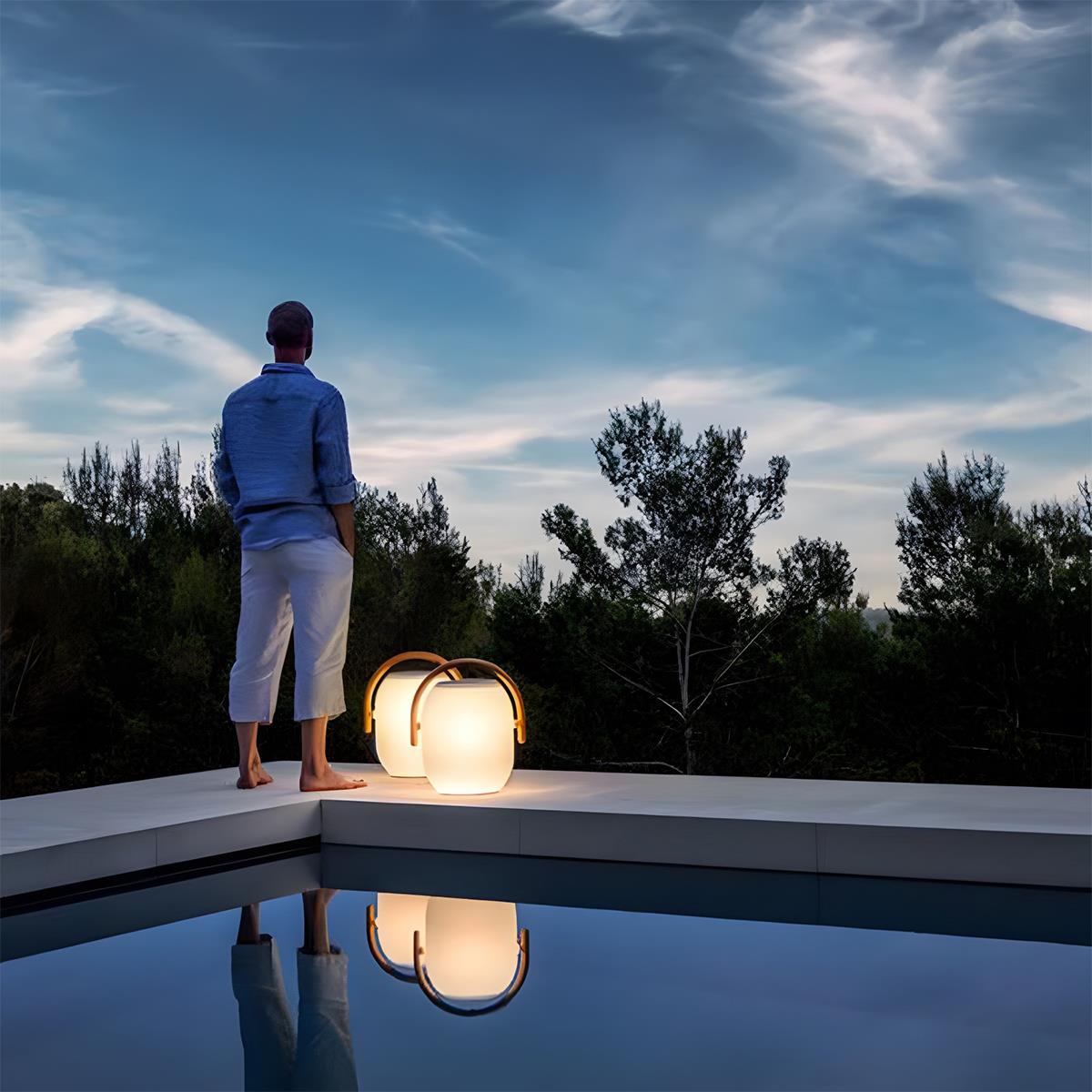 Waterproof Solar Oval Outdoor Tabletop Lamp Lanterns
