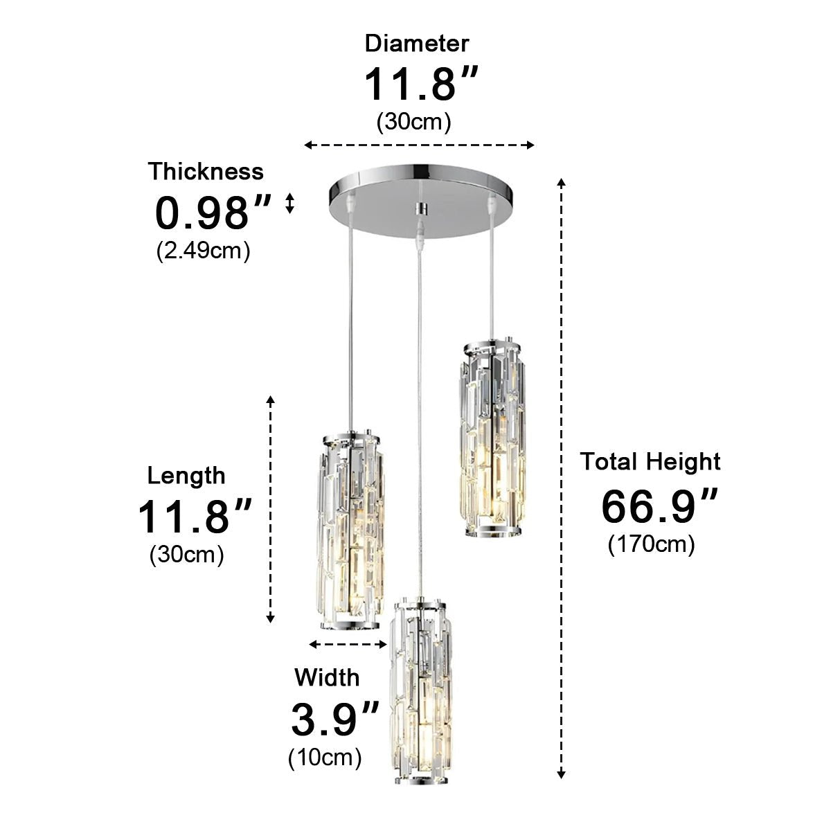 Creative Iron Crystal Glass Chandelier Pendant Lights Ceiling Lamp