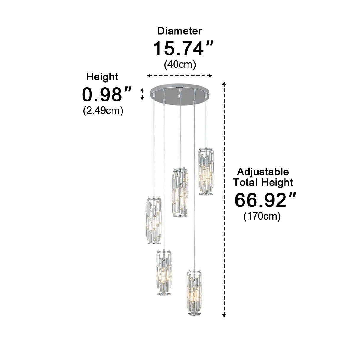 Creative Iron Crystal Glass Chandelier Pendant Lights Ceiling Lamp