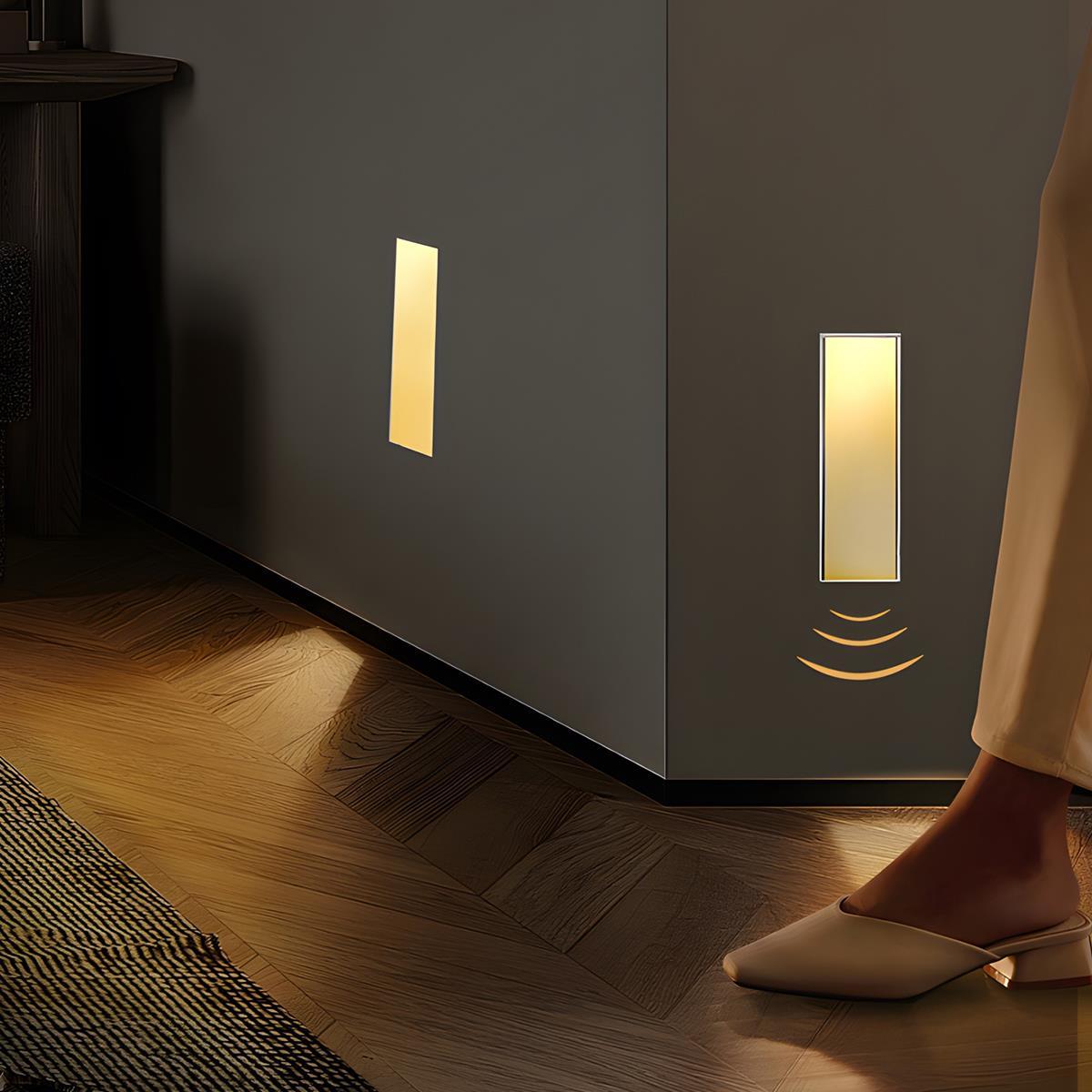 Minimalist Motion Sensor LED Recessed Wall Sconces Stairway Lights