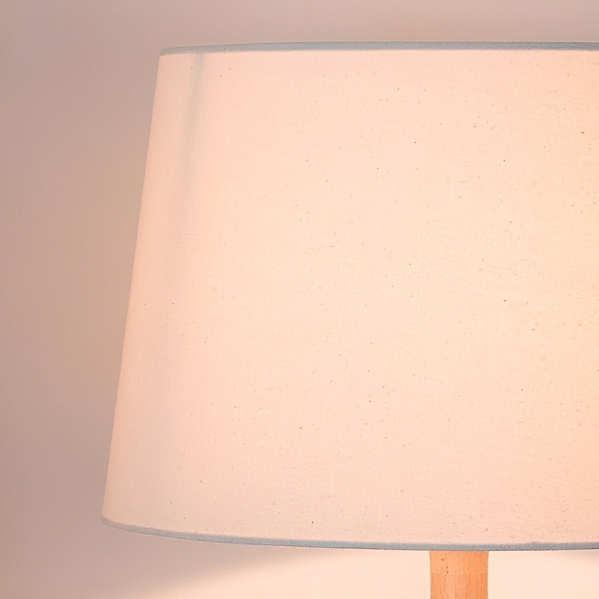Modern Beech Wood Fabric Drum Shade LED Floor Lamp