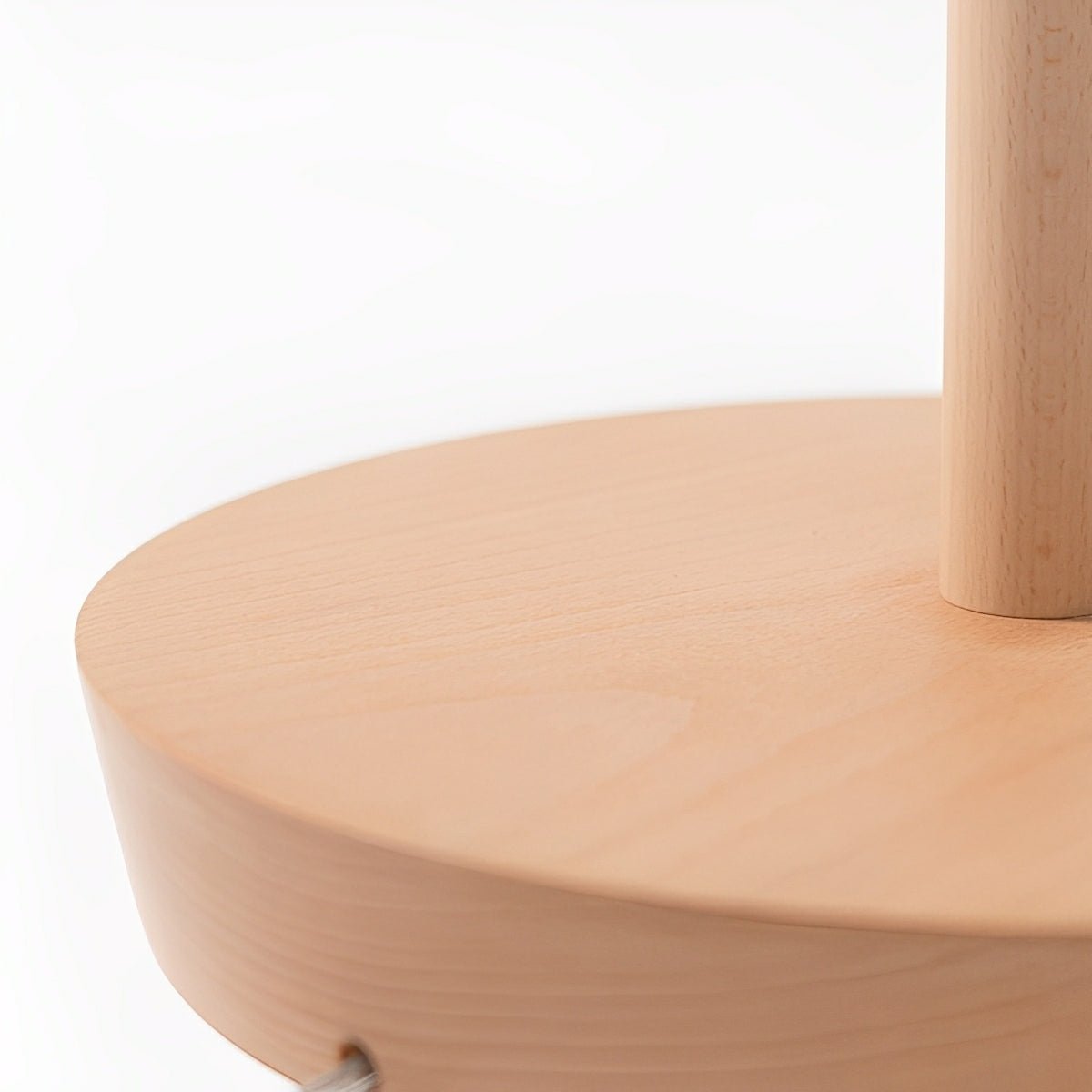 Modern Beech Wood Fabric Drum Shade LED Floor Lamp