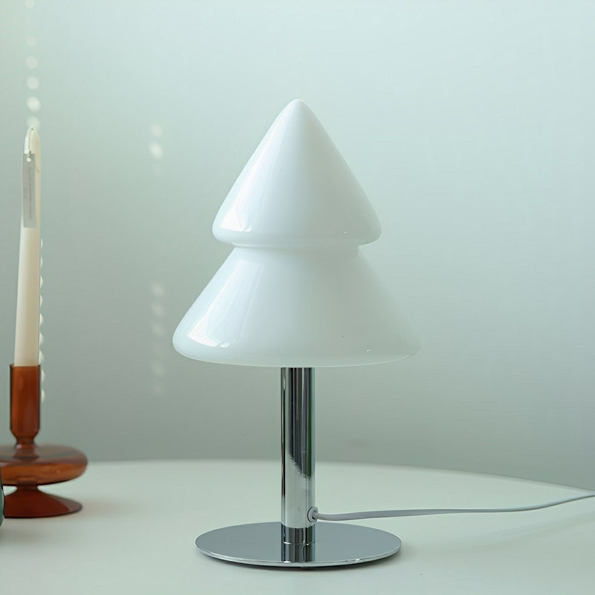 Modern Christmas Tree Glass  LED Table Lamp Plug In