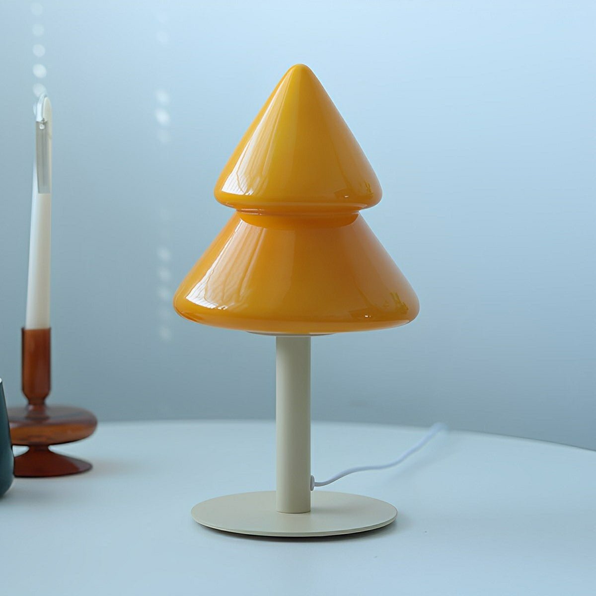 Modern Christmas Tree Glass  LED Table Lamp Plug In