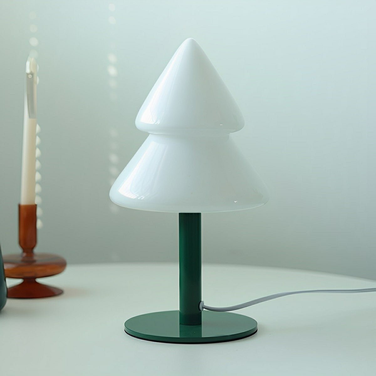 Modern Christmas Tree Glass  LED Table Lamp Plug In