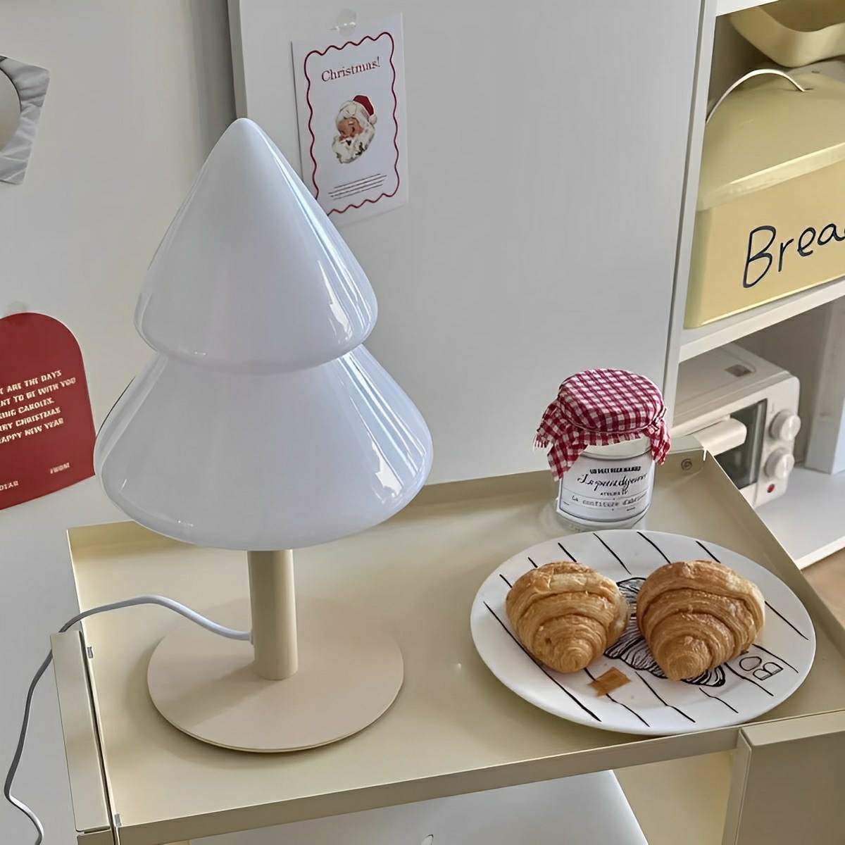 Modern Christmas Tree Glass  LED Table Lamp Plug In