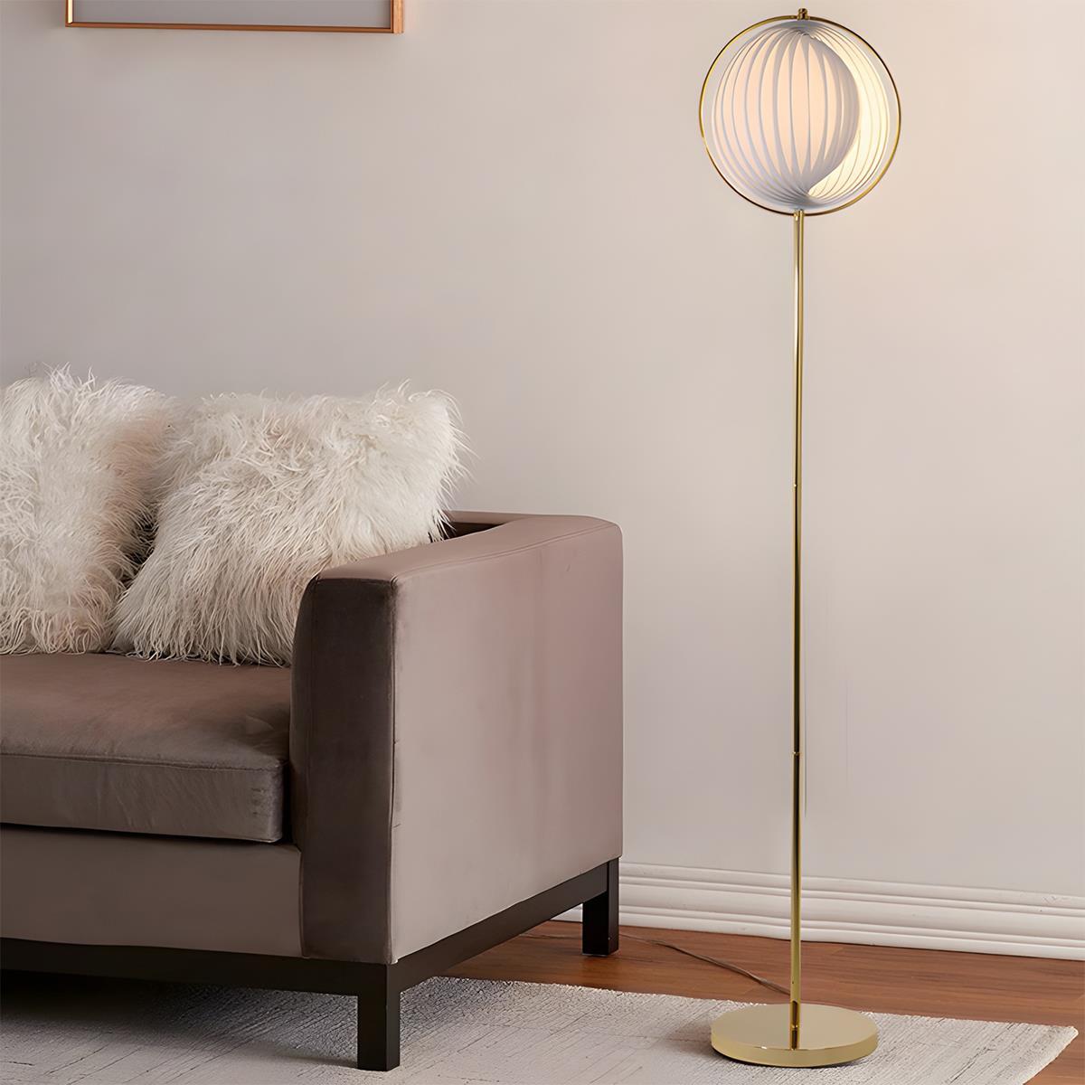 Modern Ins Pleated Blinds Globe LED Floor Lamp