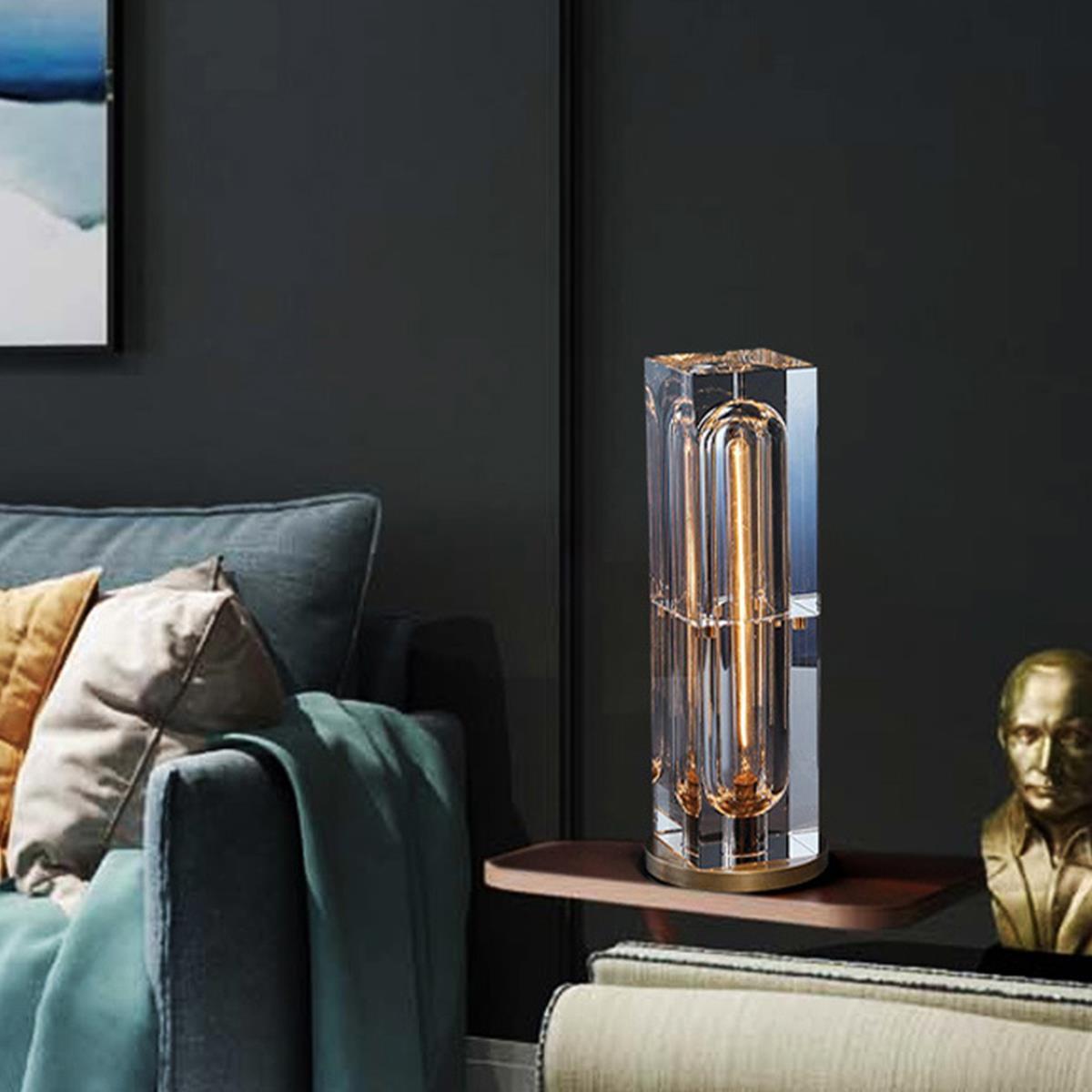 Modern Luxury Square Crystal LED Indoor Table Lamp