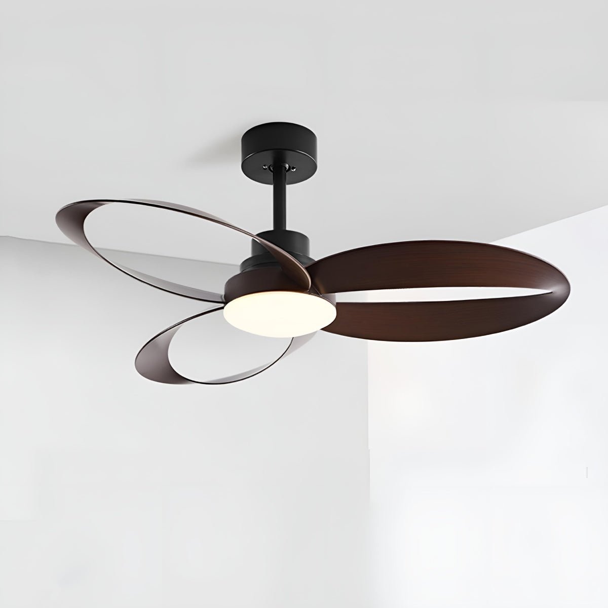 Modern Minimalist Geometric 6-Speed Reverse Ceiling Fan Light