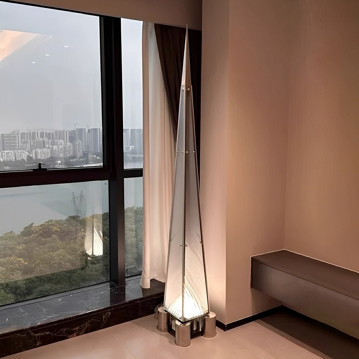 Modern Minimalist High Pyramid Dimmable LED Floor Lamp