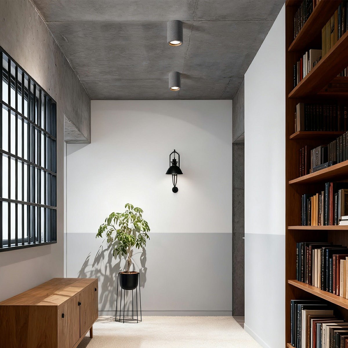 Modern Minimalist Round Concrete LED Ceiling Lights Mainless Lighting