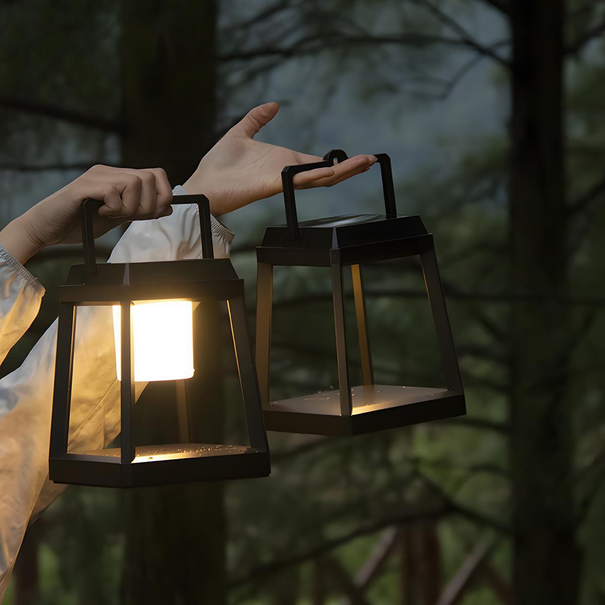 Modern Minimalist Waterproof Solar LED Outdoor Lantern Table Lamp