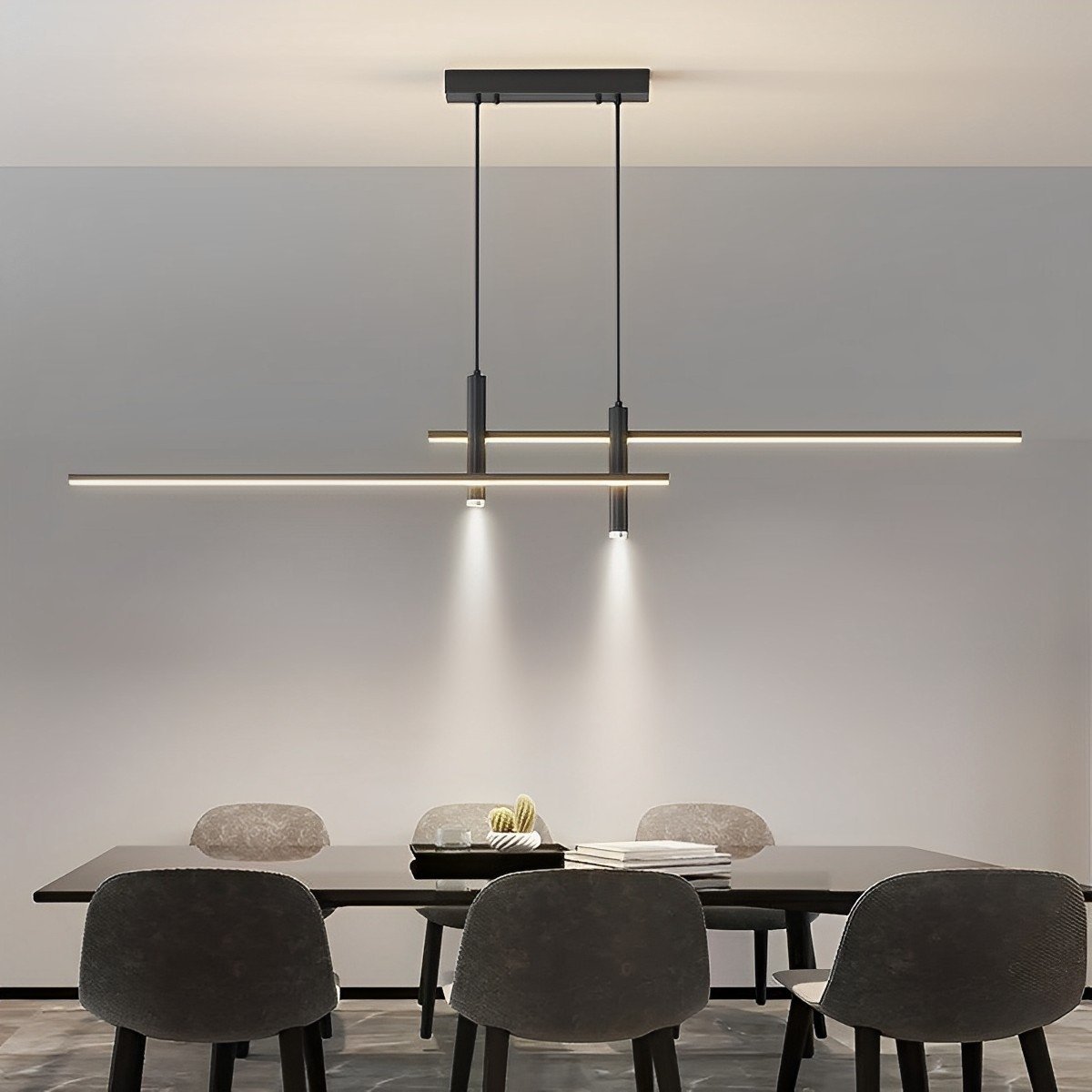 Modern Minimalist LED Long Strip Indoor Pendant Lights