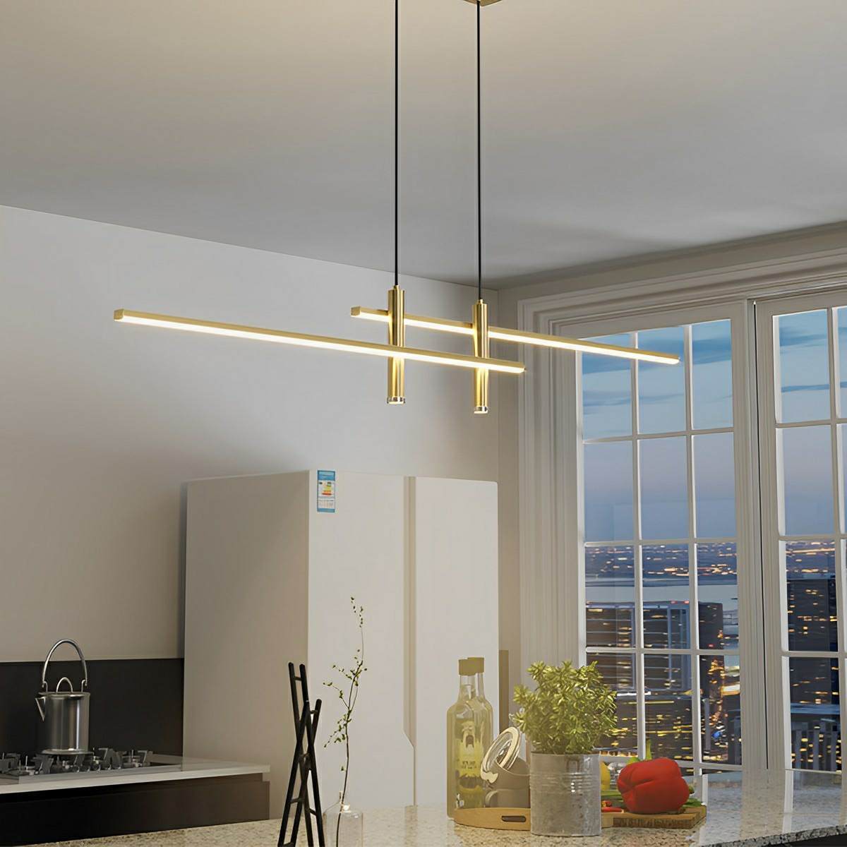 Modern Minimalist LED Long Strip Indoor Pendant Lights