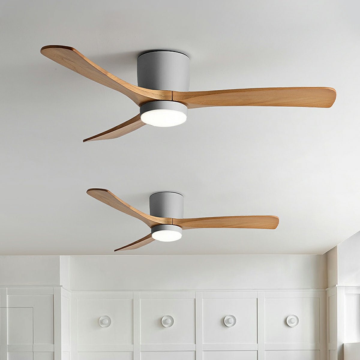 Modern Nordic Minimalist Wood Grain Reverse 6-Speed Inverter Ceiling F