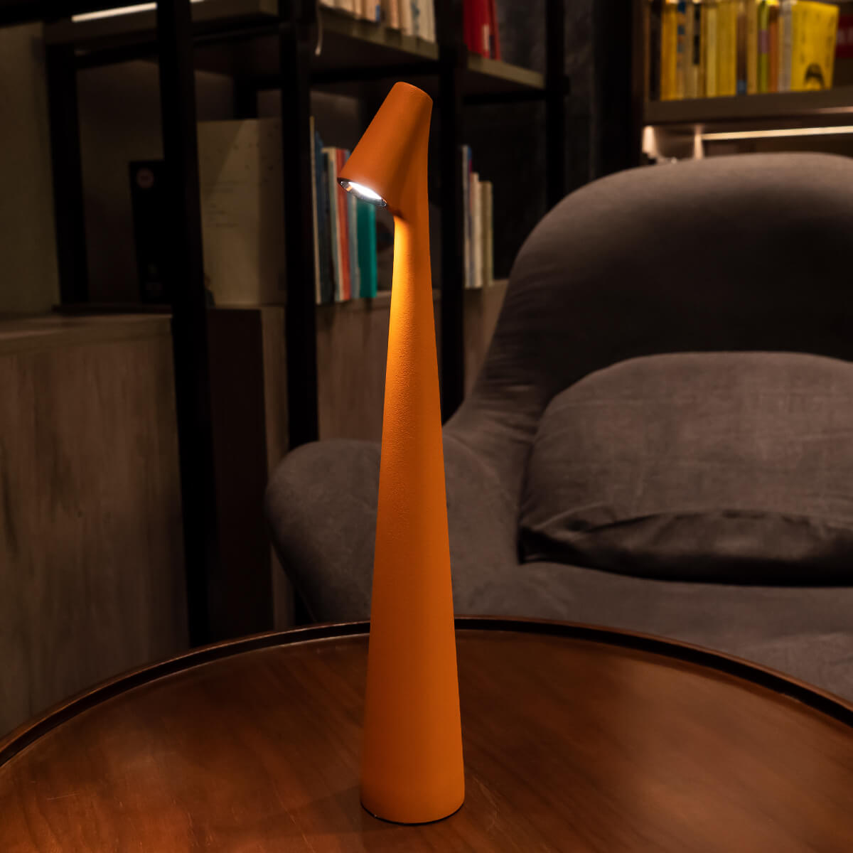 orange minimalist table lamp