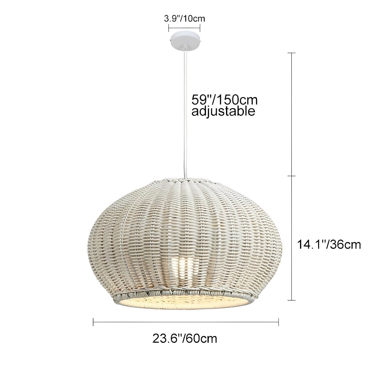 Outdoor Waterproof Oval Rattan Lanterns Pendant Lights