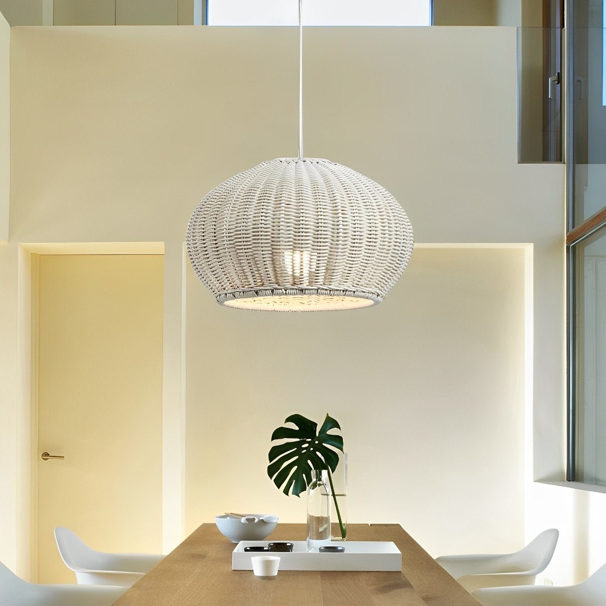 Outdoor Waterproof Oval Rattan Lanterns Pendant Lights