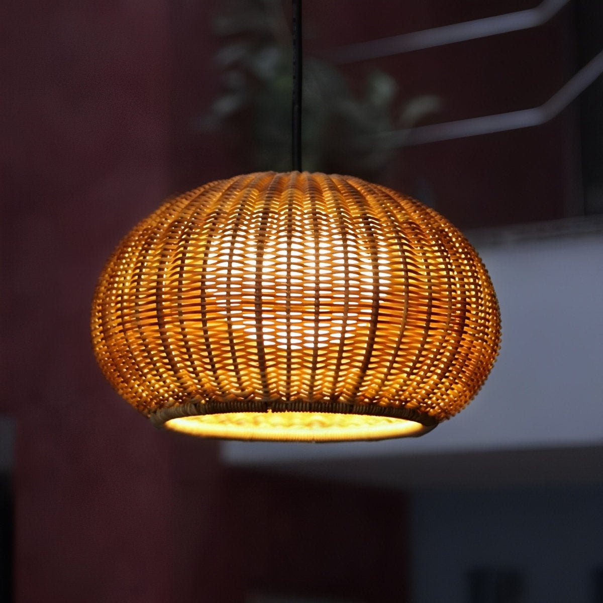 Outdoor Waterproof Oval Rattan Lanterns Pendant Lights